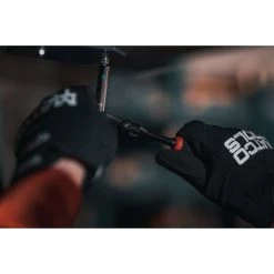 1/4" DRIVE 7-3/4" EIGHTY8 TOOTH BLACK CHROME LOCKING FLEX RATCHET WITH ERGO HANDLE - RED -Hand Tool Store AFR68BLFR InUseImage 07 1500