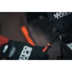 1/4" DRIVE 7-3/4" EIGHTY8 TOOTH BLACK CHROME LOCKING FLEX RATCHET WITH ERGO HANDLE - RED -Hand Tool Store AFR68BLFR InUseImage 11 1500