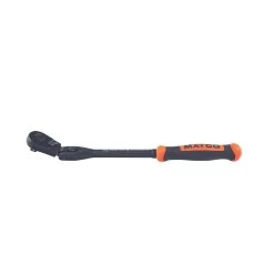 3/8" DRIVE 12-1/2" EIGHTY8 TOOTH BLACK CHROME LOCKING FLEX RATCHET WITH ERGO HANDLE - ORANGE