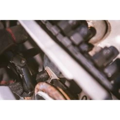 3/8" DRIVE 12-1/2" EIGHTY8 TOOTH BLACK CHROME LOCKING FLEX RATCHET WITH ERGO HANDLE - PURPLE -Hand Tool Store BFR128BLFP InUseImage 06 1500