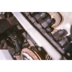 3/8" DRIVE 12-1/2" EIGHTY8 TOOTH BLACK CHROME LOCKING FLEX RATCHET WITH ERGO HANDLE - PURPLE -Hand Tool Store BFR128BLFP InUseImage 10 1500