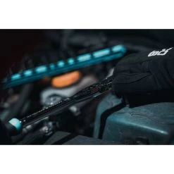 3/8" DRIVE 12-1/2" EIGHTY8 TOOTH LOCKING FLEX HEAD RATCHET WITH ERGO HANDLE - BLUE -Hand Tool Store BFR128LFB InUseImage 09 1500