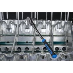 3/8" DRIVE 12-1/2" EIGHTY8 TOOTH BLACK NICKEL LOCKING FLEX RATCHET WITH ERGO HANDLE - BLUE -Hand Tool Store BFR128NLFB LifestyleImage 02 1500