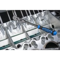 3/8" DRIVE 12-1/2" EIGHTY8 TOOTH BLACK NICKEL LOCKING FLEX RATCHET WITH ERGO HANDLE - BLUE -Hand Tool Store BFR128NLFB LifestyleImage 03 1500