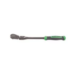 3/8" DRIVE 12-1/2" EIGHTY8 TOOTH BLACK NICKEL LOCKING FLEX RATCHET WITH ERGO HANDLE - GREEN