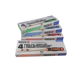 3/8" DRIVE 4 PIECE 12" EIGHTY8 TOOTH LOCKING FLEX RATCHET WITH CHROME EXTENSIONS 3", 6" AND 8" SET - ORANGE -Hand Tool Store BFR128SETM AlternateImage 05 1500