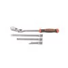 3/8" DRIVE 4 PIECE 12" EIGHTY8 TOOTH LOCKING FLEX RATCHET WITH CHROME EXTENSIONS 3", 6" AND 8" SET - ORANGE -Hand Tool Store BFR128SETM ProductImage PrimaryImage 1500