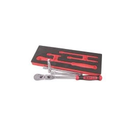 3/8" DRIVE 4 PIECE 12" EIGHTY8 TOOTH LOCKING FLEX RATCHET WITH CHROME EXTENSIONS 3", 6" AND 8" SET - RED -Hand Tool Store BFR128SETR AlternateImage 02 1500