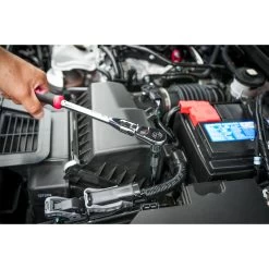 3/8" DRIVE 4 PIECE 12" EIGHTY8 TOOTH LOCKING FLEX RATCHET WITH CHROME EXTENSIONS 3", 6" AND 8" SET - RED -Hand Tool Store BFR128SETR In UseImage 05 1500