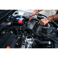 3/8" DRIVE 4 PIECE 12" EIGHTY8 TOOTH LOCKING FLEX RATCHET WITH CHROME EXTENSIONS 3", 6" AND 8" SET - RED -Hand Tool Store BFR128SETR In UseImage 11 1500