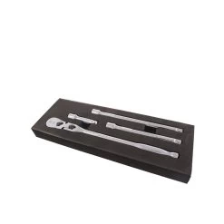 3/8" DRIVE 4 PIECE 12" EIGHTY8 TOOTH LOCKING FLEX RACHET WITH CHROME EXTENSIONS 3", 6" AND 8" SET -Hand Tool Store BFR128SET AlternateImage 02 1500