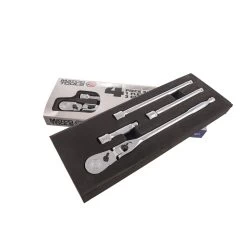 3/8" DRIVE 4 PIECE 12" EIGHTY8 TOOTH LOCKING FLEX RACHET WITH CHROME EXTENSIONS 3", 6" AND 8" SET -Hand Tool Store BFR128SET AlternateImage 05 1500