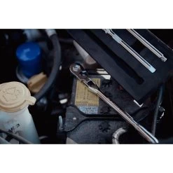 3/8" DRIVE 4 PIECE 12" EIGHTY8 TOOTH LOCKING FLEX RACHET WITH CHROME EXTENSIONS 3", 6" AND 8" SET -Hand Tool Store BFR128SET LifestyleImage 02 1500