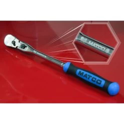 3/8" DRIVE 10" EIGHTY8 TOOTH LONG LOCKING FLEX RATCHET WITH ERGO HANDLE - BLUE -Hand Tool Store BFR98LFB LifestyleImage 06 1500