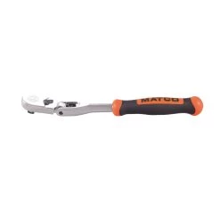 3/8" DRIVE 10" EIGHTY8 TOOTH LONG LOCKING FLEX RATCHET WITH ERGO HANDLE - ORANGE