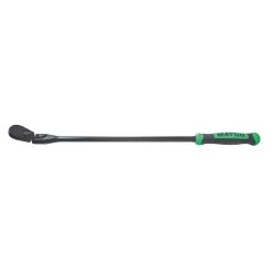 1/2" DRIVE 27-3/8" EIGHTY8 TOOTH BLACK CHROME LOCKING FLEX RATCHET WITH ERGO HANDLE - GREEN