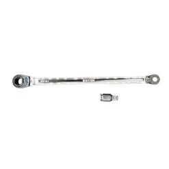 8" LONG 10MM X 1/4" HEX RATCHET WRENCH WITH 10MM X 1/4" SQUARE ADAPTER
