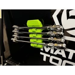 4 SLOT MAGNETIC WRENCH RACK - GREEN 12 4 SLOT MAGNETIC WRENCH RACK - GREEN -Hand Tool Store MWR4G LifestyleImage 01 1500