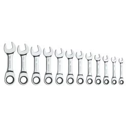 12 PIECE 72 TOOTH STUBBY COMBO METRIC SET