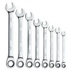 8 PIECE 72 TOOTH SAE COMBINATION RATCHETING WRENCH SET