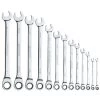 13 PIECE 72 TOOTH EXTRA LONG SAE COMBINATION RATCHETING WRENCH SET