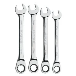 4 PIECE 90 TOOTH METRIC COMBINATION RATCHETING WRENCH SET