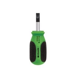 1/4" X 1" SLOT STUBBY SCREWDRIVER - GREEN