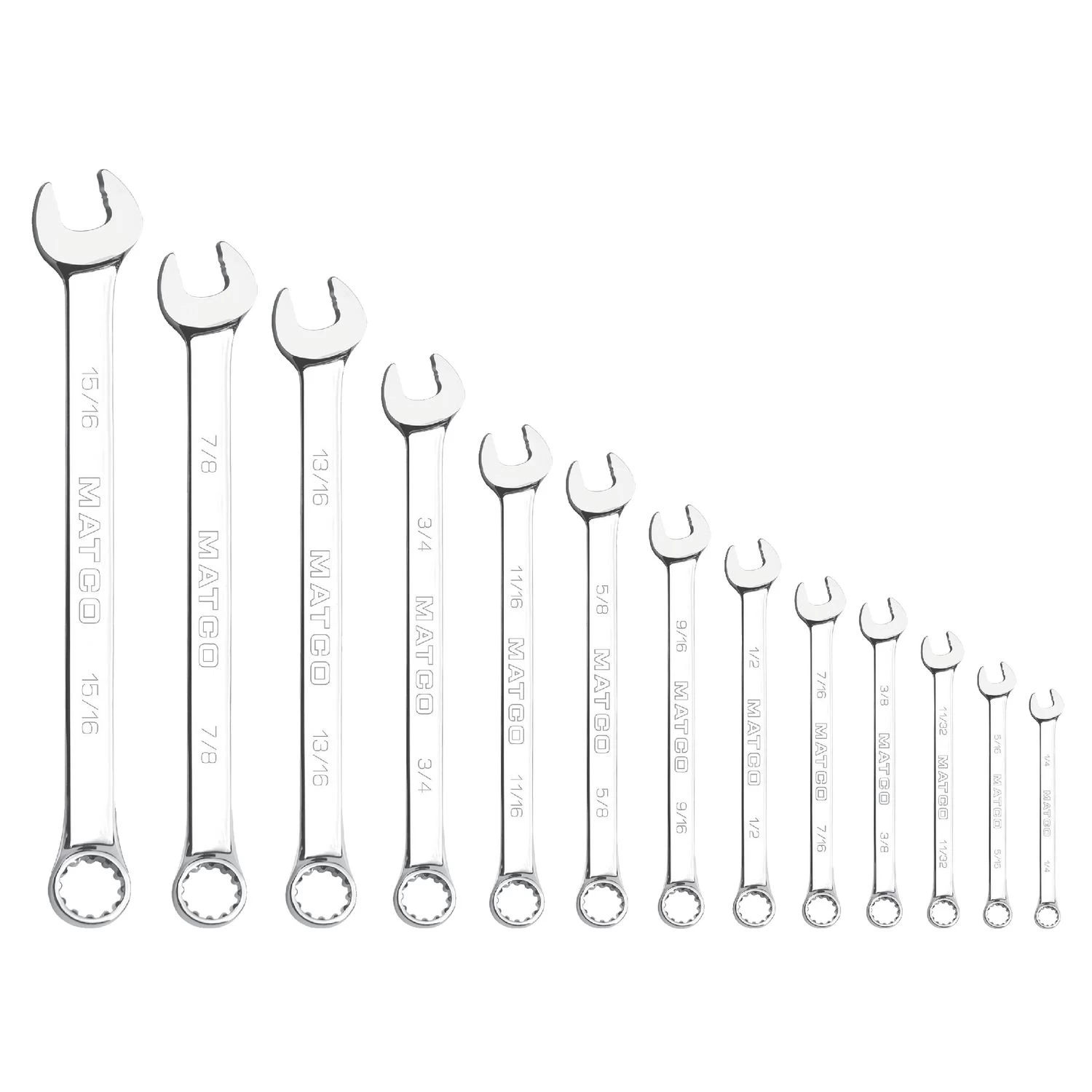 13 PIECE STANDARD SAE COMBINATION WRENCH SET 3 13 PIECE STANDARD SAE COMBINATION WRENCH SET