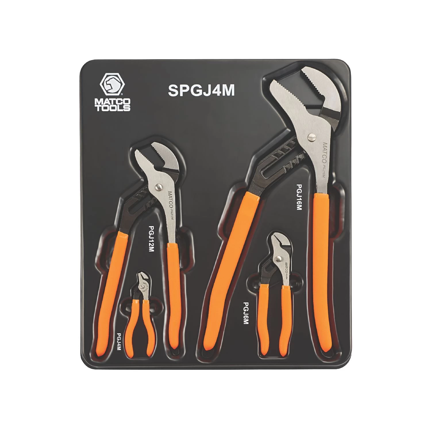 4 PIECE GROOVE JOINT PLIERS SET - ORANGE 4 4 PIECE GROOVE JOINT PLIERS SET - ORANGE - Image 2