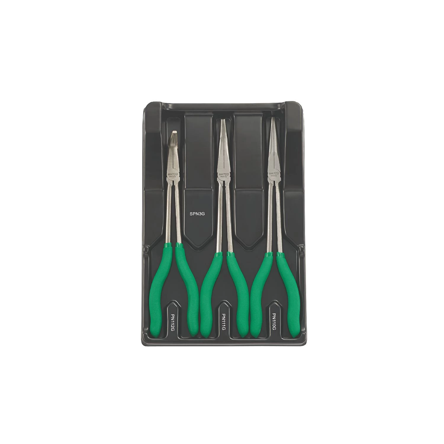 3 PIECE EXTRA LONG NEEDLE NOSE PLIER SET- GREEN 4 3 PIECE EXTRA LONG NEEDLE NOSE PLIER SET- GREEN - Image 2