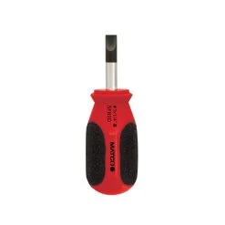 1/4" X 1" SLOT STUBBY SCREWDRIVER - RED