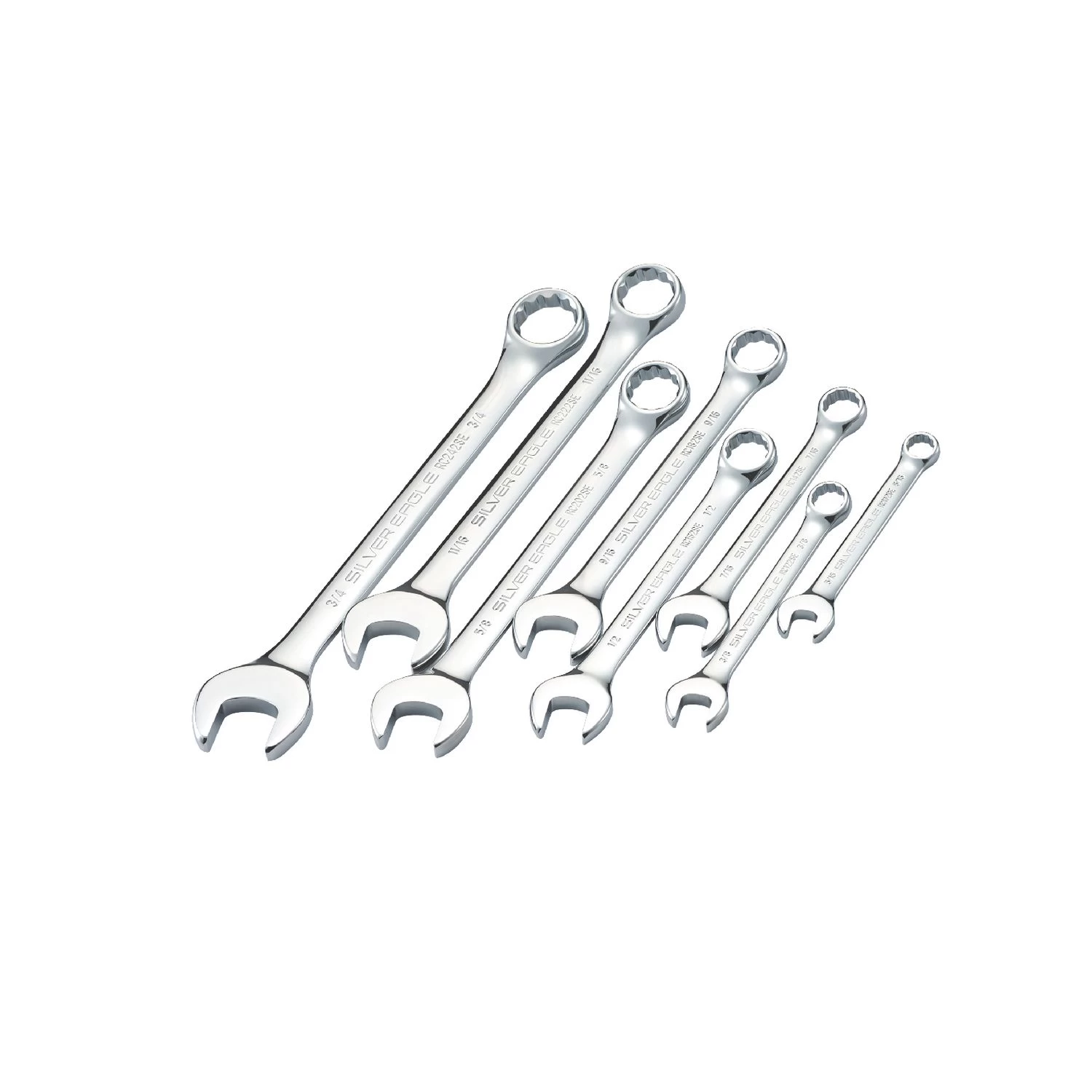 8 PIECE SILVER EAGLE SAE COMBO WRENCH SET 4 8 PIECE SILVER EAGLE SAE COMBO WRENCH SET - Image 2