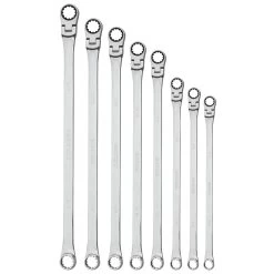 8 PIECE 0° FLEX HEAD RATCHETING XL WRENCH SET