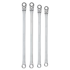 4 PIECE 0° FLEX RATCHETING EXTRA LONG WRENCH SET