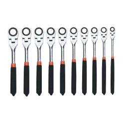 10 PIECE METRIC FLEX RATCHETING WRENCH SET