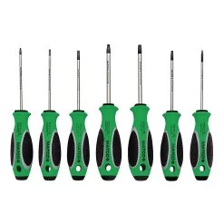7 PIECE TOP TORQUE II GREEN TAMPERPROOF TORX® SCREWDRIVER SET